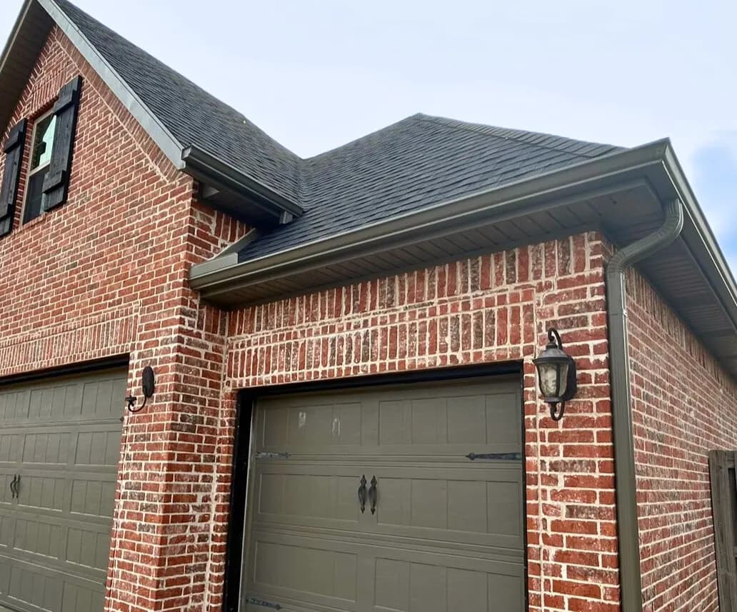 Seamless gutter installation by David's Roofing