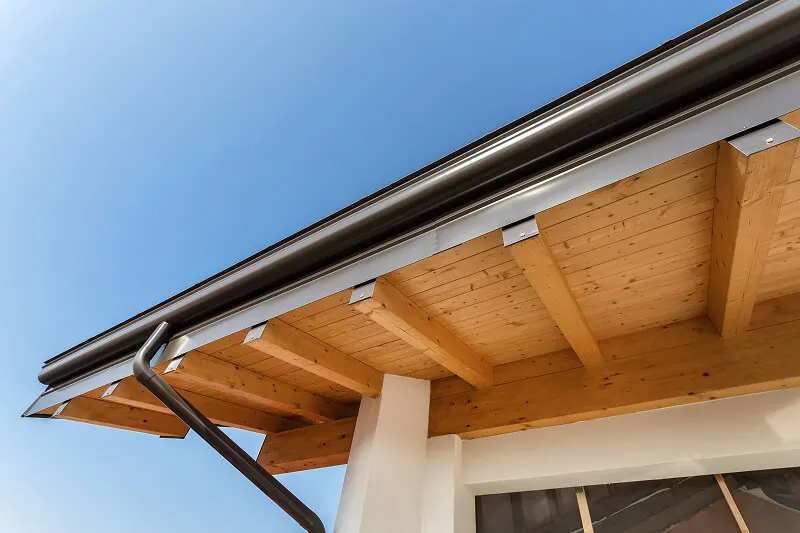 Home with a metal roof