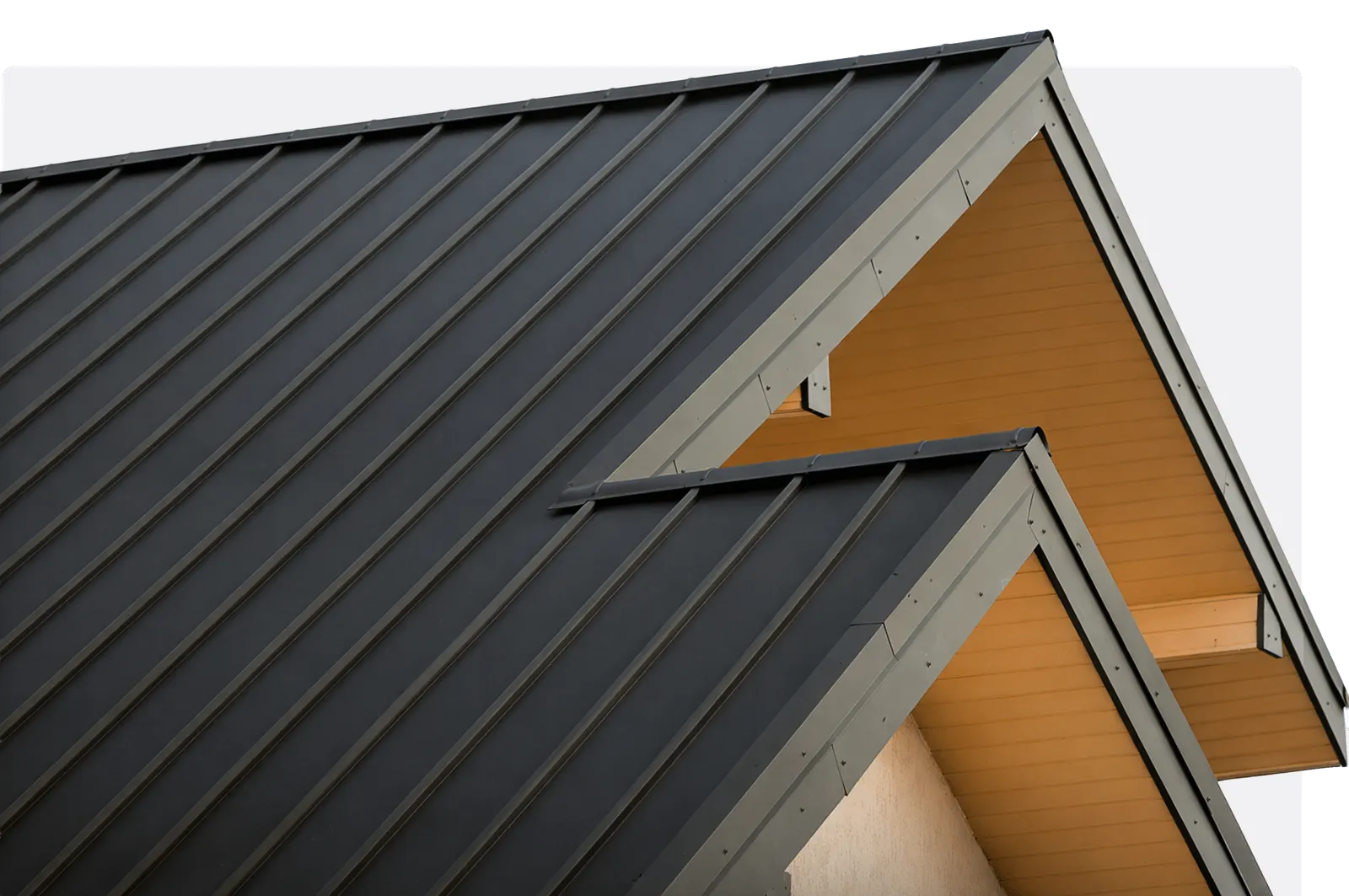 Standing seam metal roof installed by David's Roofing
